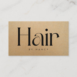 Hair Salon Rustic Kraft Business Card