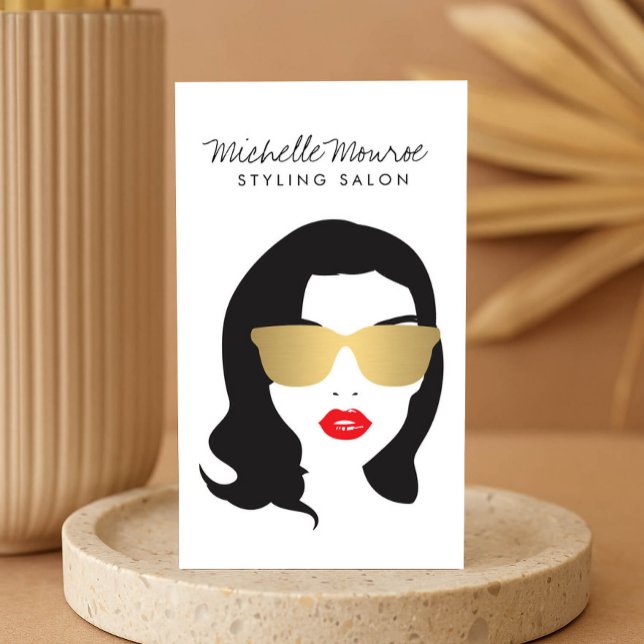 Hair Salon, Stylist, Beauty Girl Business Card (Creator Uploaded)