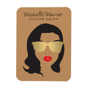 Hair Salon, Stylist, Beauty Girl Tan/Brown Magnet