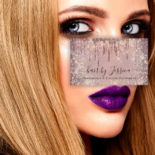 Hair Salon Stylist Hairdresser SPA Drips QRCode Business Card