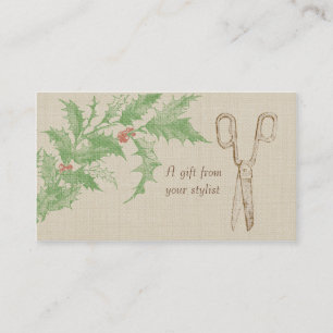 Hair salon stylist holiday coupon gift card xmas