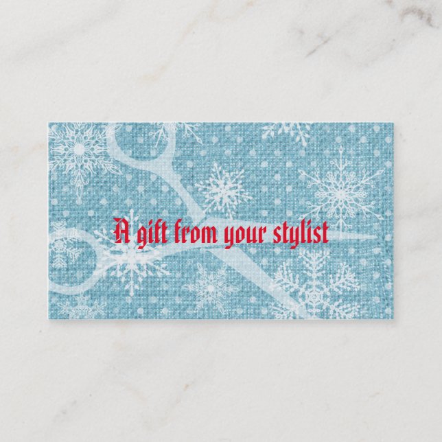Hair salon stylist holiday coupon gift card xmas (Front)
