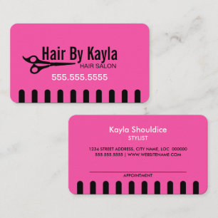 Hair Salon Stylist with Appointment Pink Card