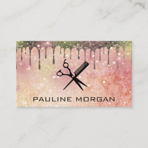 Hair Salon Tools Glitter Star Dust Business Card