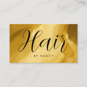 Hair Salon Typography Gold brush stroke Business Card