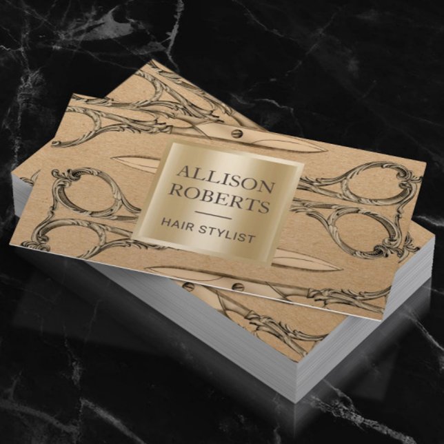 Hair Salon Vintage Gold Scissors Appointment (Creator Uploaded)