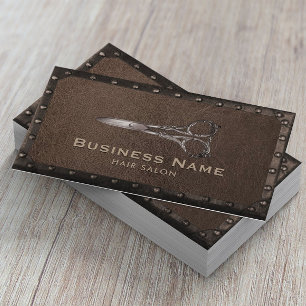 Hair Salon Vintage Scissor Rusty Metal Frame Business Card