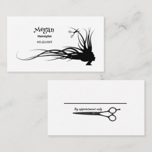 Hair & Scissors Silhouette Hairstylist Business Ca Card