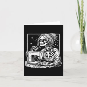 Hair Skeleton Sewer Quilter Halloween Sew Womens G Card