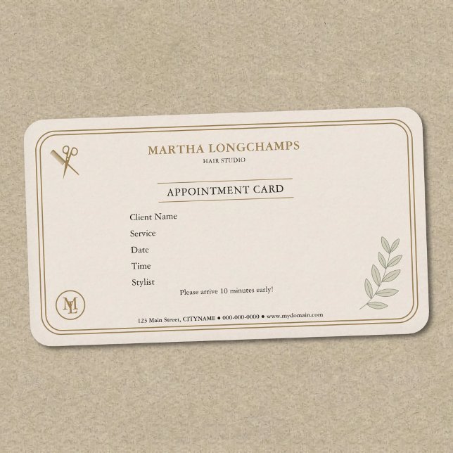 Hair Studio Premium Appointment Card (Hair Studio Premium Appointment Card)
