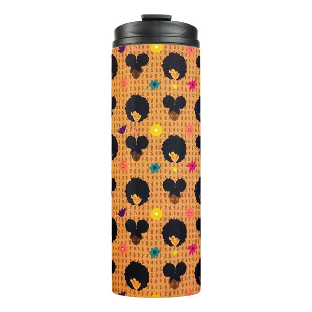 Hair Styles of Afros and Afro Puffs Thermal Tumbler (Front)