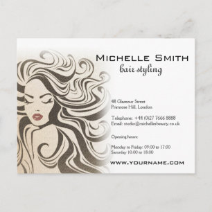 Hair Styling Hair Extensions Curly Hair Sepia Red Postcard