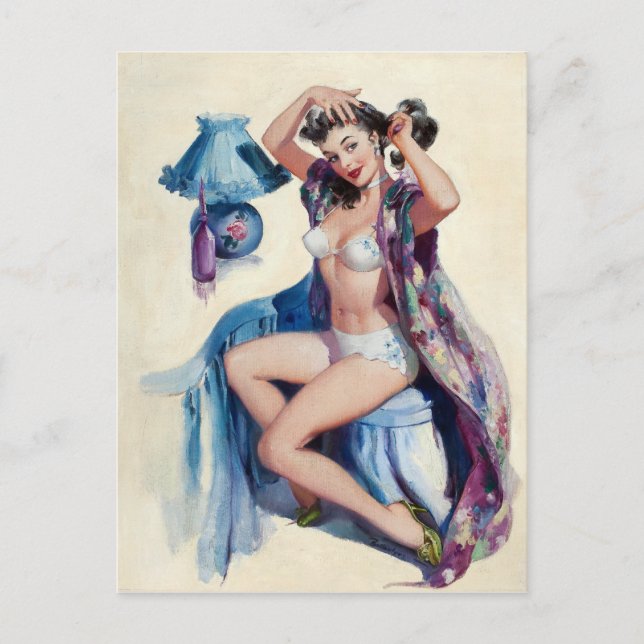 Hair Styling Pin Up Postcard (Front)