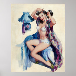 Hair Styling Pin Up Poster