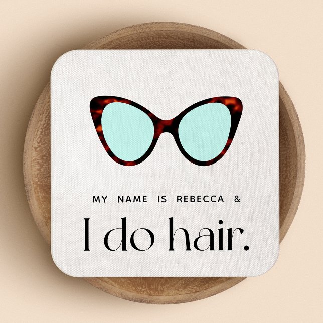 Hair Stylist 60's Retro Sunglasses Square Square B Business Card (Creator Uploaded)