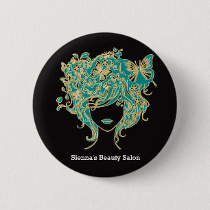 Hair stylist 6 cm round badge