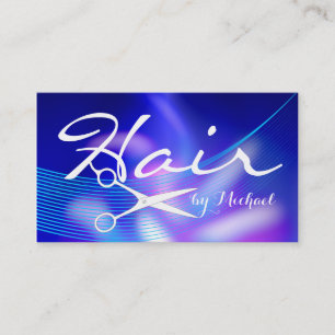 Hair Stylist Appointment Blue Abstract Card