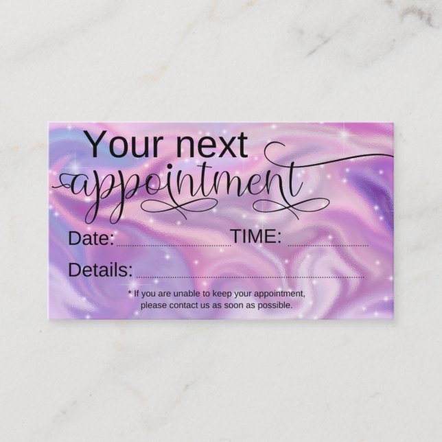 Hair Stylist Appointment Card (Front)