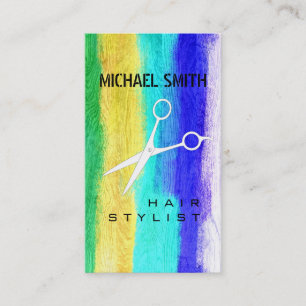 Hair Stylist Appointment Colourful Modern Wood #17 Card