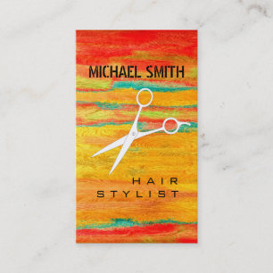 Hair Stylist Appointment Colourful Modern Wood #8 Card