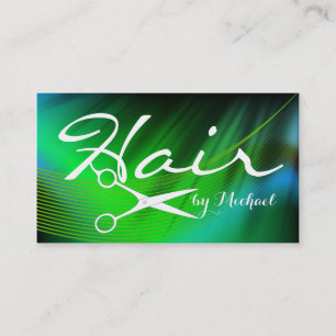 Hair Stylist Appointment - Green Abstract #19 Card