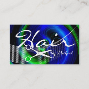 Hair Stylist Appointment - Green Abstract #4 Card