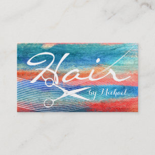 Hair Stylist Appointment Modern Colourful Wood #4 Card
