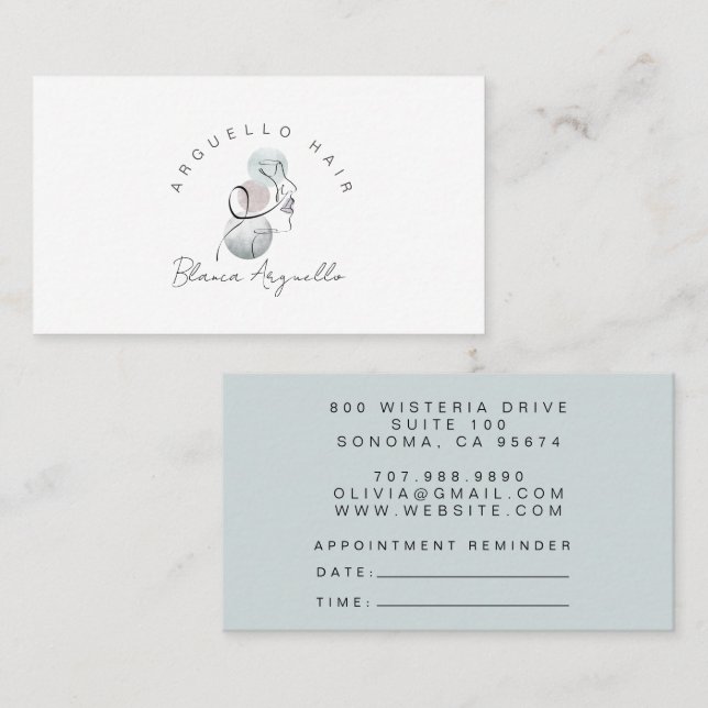 Hair Stylist Appointment Reminder & Business Card (Front/Back)