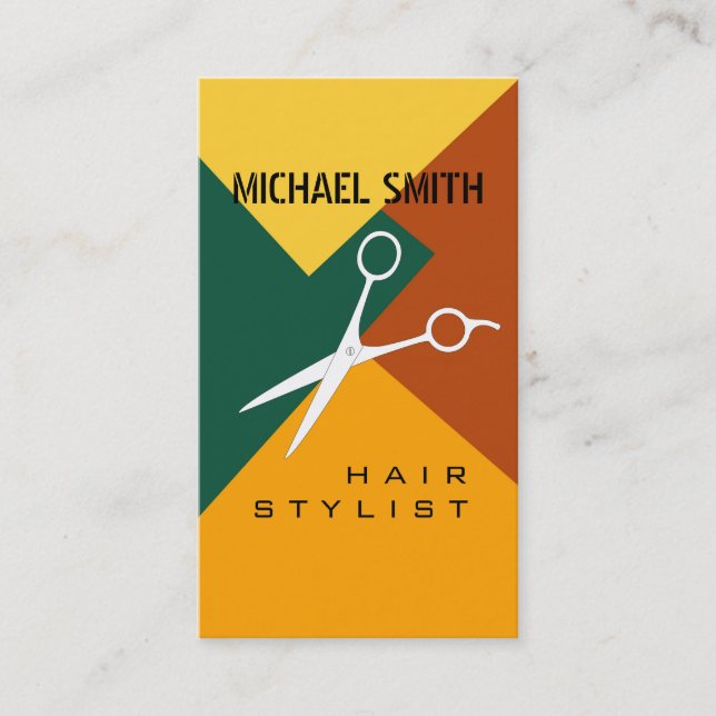 Hair Stylist Appointment Retro Colour Pattern #10 Card (Front)