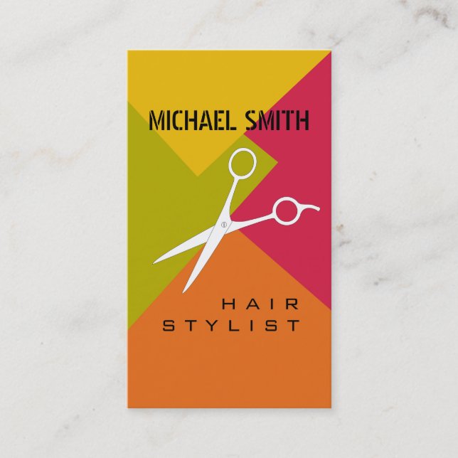 Hair Stylist Appointment Retro Colour Pattern #12 Card (Front)