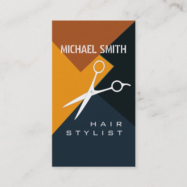 Hair Stylist Appointment Retro Colour Pattern #19 Card (Front)