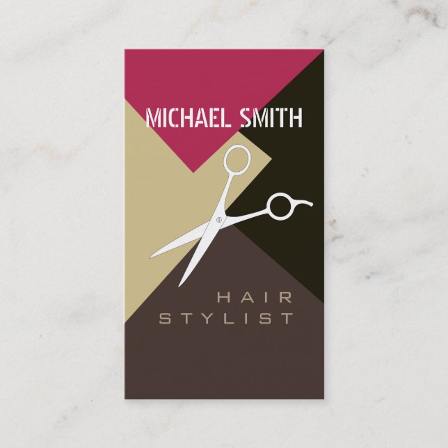 Hair Stylist Appointment Retro Colour Pattern #2 Card (Front)