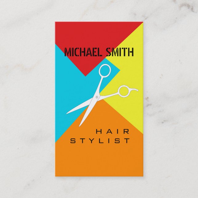 Hair Stylist Appointment Retro Colour Pattern #4 Card (Front)