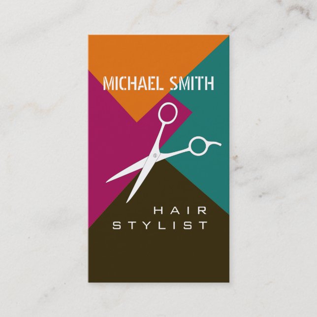 Hair Stylist Appointment Retro Colour Pattern #8 Card (Front)