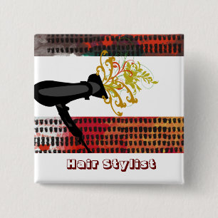 Hair Stylist  Appointment Salon  Fashion Floral 15 Cm Square Badge
