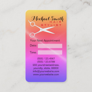 Hair Stylist Appointment Stainless Metal Look #2 Card