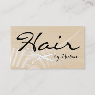 Hair Stylist Appointment Wood Grain Background Card