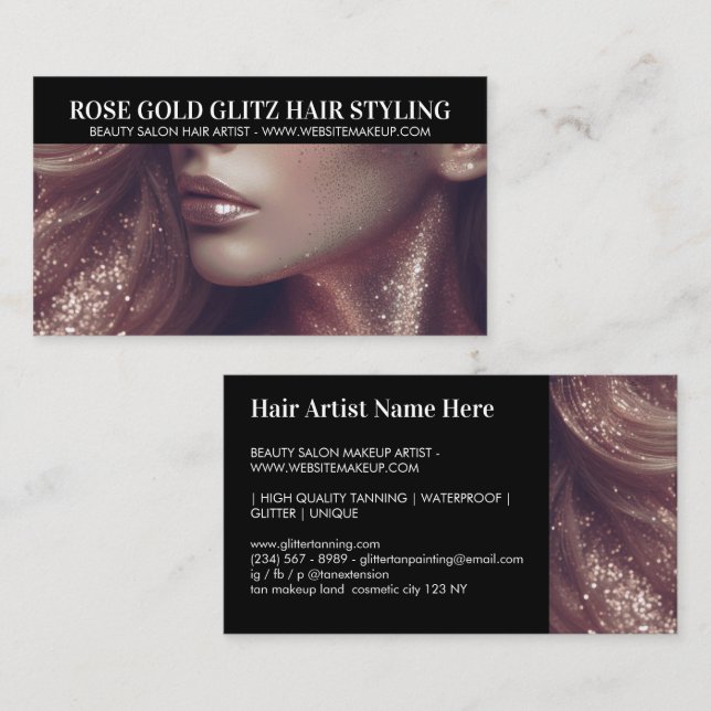 Hair Stylist Artist Retro Photo Business Card (Front/Back)