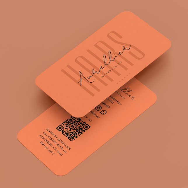 Hair Stylist Barber Beauty Salon Coral Modern Business Card (Hair Stylist Barber Beauty Salon Coral Modern Business Card
)