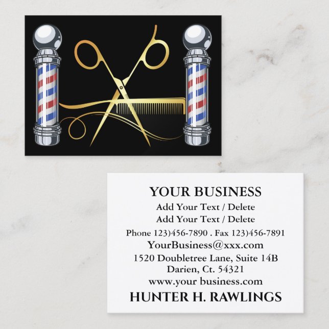 Hair Stylist - Barber  Business Card (Front/Back)