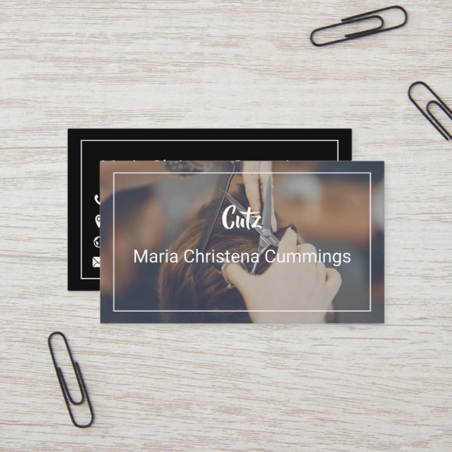 Hair Stylist - Barber Business Card (Front/Back In Situ)