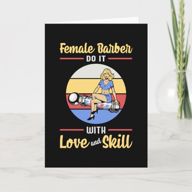 Hair Stylist Barber Hairdresser Female Love Gift Card (Front)