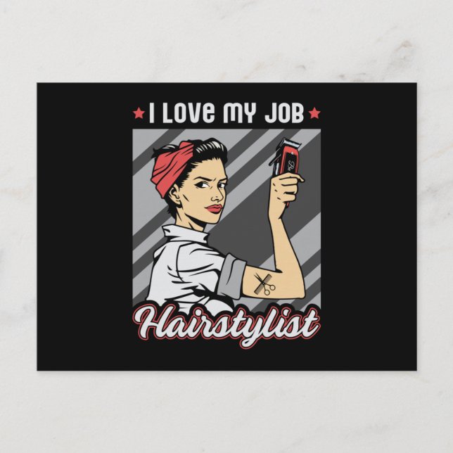 Hair Stylist Barber Hairdresser Scissors Hair Gift Postcard (Front)