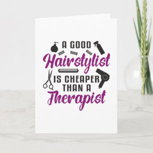 Hair Stylist Barber Scissors Therapy Gift Idea Card