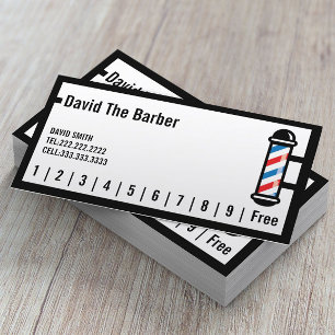 Hair Stylist Barber Simple Border Loyalty Punch Card