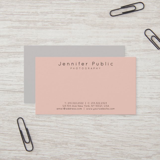 Hair Stylist Beauty Salon Photographer Matte Chic Business Card (Front/Back In Situ)