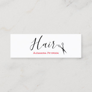 Hair Stylist - Black and Red Mini Mini Business Card