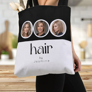 Hair Stylist Black And White 3 Photo Promotional  Tote Bag