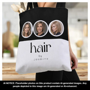 Hair Stylist Black And White 3 Photo Promotional Tote Bag