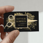 Hair Stylist Black & Gold Floral Beauty Salon